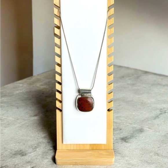 Vintage Mexican Sterling Silver Agate Pendant - Picture 2 of 4